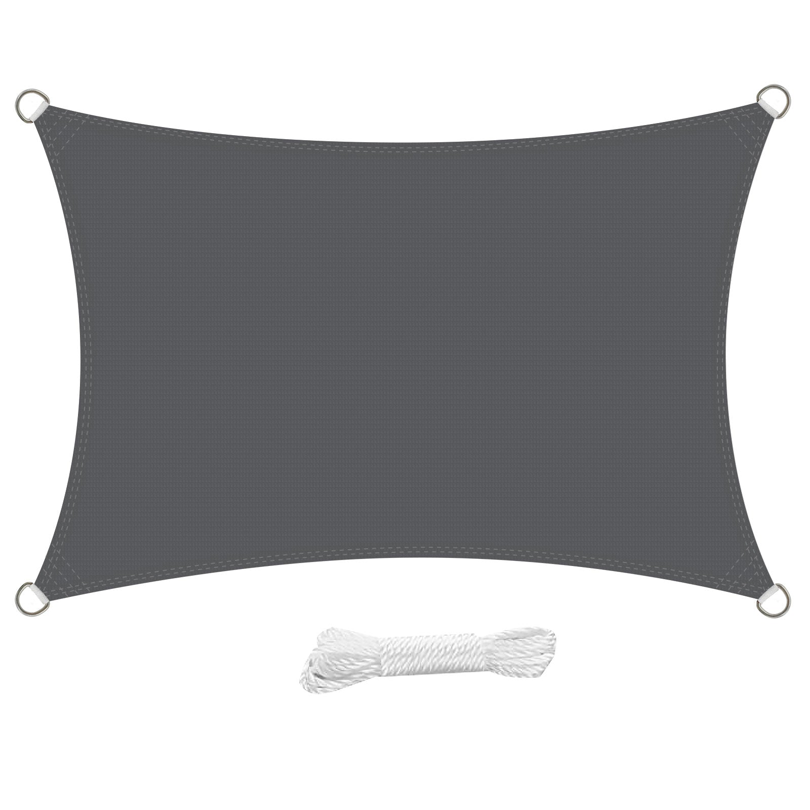 swift Sun Shade Sail 3m x 4m Rectangle HDPE Breathable 98% UV Block 3x4 Meter Sunscreen Awning 4x3 Rectangular Canopy Sail Shades for Garden Outdoor Patio with Free Ropes, Anthracite